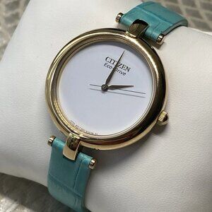 Citizen Eco-Drive Gold Tone Watch Near NOS Original Strap Japan